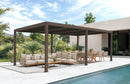 PURPLE LEAF Athena Outdoor Louvered Pergola Adjustable Metal Roof Bronze Hardtop Gazebo Patio Pavilion