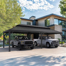 PURPLE LEAF Outdoor Metal Carport with Grey Steel Roof and Aluminum Frame Protective Shelter