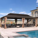 PURPLE LEAF Outdoor Hardtop Gazebo for Garden Bronze Double Roof Aluminum Frame Pavilion