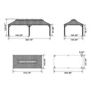 PURPLE LEAF Patio Gazebo for Backyard Grey Hardtop Galvanized Steel Roof Awning with String Lights-clear