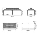 PURPLE LEAF Patio Gazebo for Backyard Grey Hardtop Galvanized Steel Roof Awning with Upgrade Curtain