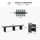PURPLE LEAF Sanori Outdoor Dining Set Weather-Resistant Aluminum Table and Chairs Set with Backrest Pillow and Olefin Cushions for Deck