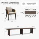 PURPLE LEAF Hailar Outdoor Dining Set for Family, Aluminum Outdoor Patio Table and Chairs Set with Olefin Cushions, Patio Furniture Set for Garden or Deck