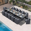 PURPLE LEAF Sanori Outdoor Dining Set Weather-Resistant Aluminum Table and Chairs Set with Backrest Pillow and Olefin Cushions for Deck