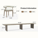PURPLE LEAF Provence Patio Dining Set Luxury Modern Conversation Set Aluminum Large Rectangle Dining Table and Chairs with Olefin Cushion Outdoor Furniture Set for Garden Porch Deck Backyard