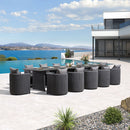 PURPLE LEAF Sanori Outdoor Dining Set Weather-Resistant Aluminum Table and Chairs Set with Backrest Pillow and Olefin Cushions for Deck