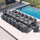 PURPLE LEAF Sanori Outdoor Dining Set Weather-Resistant Aluminum Table and Chairs Set with Backrest Pillow and Olefin Cushions for Deck