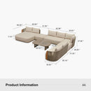 PURPLE LEAF Hailar L-Shaped Patio Conversation Set with Genuine Teak Cushions and Pillows Olefin Rope Backres Outdoor Couch Sets for Backyard Porch
