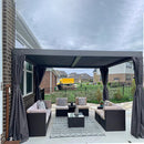 Domi Patio Aluminum Louvered Pergola - Gray