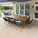 PURPLE LEAF Teak Patio Dining Set with Cushions and Pillow All-Weather Wicker Patio Table Set for Garden, Deck, and Yard