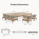 PURPLE LEAF Sicilia Classical Modular Outdoor Sectional with Sunbrella Khaki Cushions Flexible Layout for Porch Relaxation Space
