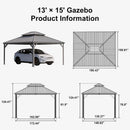 PURPLE LEAF Light Grey Metal Carport with Galvanized Steel Roof Heavy Duty Permanent Outdoor Car Shelter