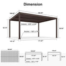 PURPLE LEAF Caesar Louvered Pergola Outdoor Adjustable Louvre Shade Modern Patio Aluminum Pergola with  Yellow Lights