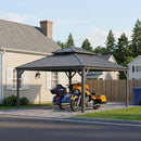 PURPLE LEAF Light Grey Metal Carport with Galvanized Steel Roof Heavy Duty Permanent Outdoor Car Shelter
