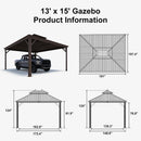 PURPLE LEAF Outdoor Metal Carport Gazebo Bronze Steel Roof Aluminum Frame Shelter for Parking