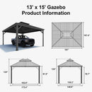 PURPLE LEAF Outdoor Metal Carport with Grey Steel Roof and Aluminum Frame Protective Shelter