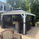 PURPLE LEAF White Gazebo for Modern Patio Double Galvanized Steel Roof Awning and Upgrade Curtain