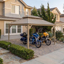 PURPLE LEAF Outdoor Carport Gazebo Champagne Steel Roof Aluminum Frame Shelter for Parking