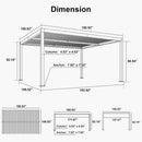 PURPLE LEAF Caesar LED Louvered Pergola with Integrated Solar Strip Lights Adjustable Aluminum Louvers Wind Resistant Pergolas for Patio Dining Deck Garden Yard White