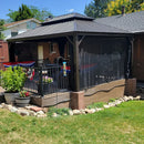 PURPLE LEAF Outdoor Hardtop Gazebo for Garden Bronze Double Roof Aluminum Frame Pavilion with Reinforcement Support Rod