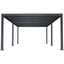 PURPLE LEAF Caesar Outdoor Louvered Pergola Patio Sun Shade Shelter with Adjustable Hardtop Patio Pergola Grey