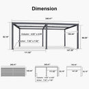 PURPLE LEAF Caesar Outdoor Louvered Pergola Patio Sun Shade Shelter with Adjustable Hardtop Patio Pergola Gray Frame White Roof
