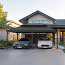 PURPLE LEAF Outdoor Metal Carport with Grey Steel Roof and Aluminum Frame Protective Shelter