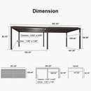 PURPLE LEAF Caesar Louvered Pergola Outdoor Adjustable Louvre Shade Modern Patio Aluminum Pergola with  Milky Lights