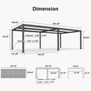 PURPLE LEAF Caesar Outdoor Louvered Pergola Patio Sun Shade Shelter with Adjustable Hardtop Patio Pergola Gray Frame White Roof