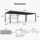 PURPLE LEAF Caesar Louvered Pergola with Yellow String Lights Patio Aluminum Pergola with Independent Adjustable Rainproof Roof Hardtop Pergola for Outdoor Deck Garden Yard