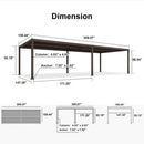 PURPLE LEAF Caesar Louvered Pergola Outdoor Adjustable Louvre Shade Modern Patio Aluminum Pergola with  Yellow Lights