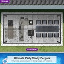 PURPLE LEAF Caesar Outdoor Louvered Pergola Patio Sun Shade Shelter with Adjustable Hardtop Patio Pergola Grey