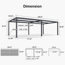 PURPLE LEAF Caesar Outdoor Louvered Pergola Patio Sun Shade Shelter with Adjustable Hardtop Patio Pergola Gray Frame White Roof