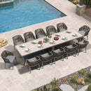 PURPLE LEAF Patio Dining Set with Sunbrella Fabric Cushions and Aluminum Table All-Weather Wicker Patio Table Set for Deck