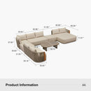 PURPLE LEAF Hailar L-Shaped Patio Conversation Set with Genuine Teak Cushions and Pillows Olefin Rope Backres Outdoor Couch Sets for Backyard Porch