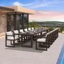PURPLE LEAF Caesar Outdoor Dining Set Aluminum Luxury Patio Furniture Table and Chairs Set with Olifen Removable Thick Cushion and Pillow Patio Dining Sets for Garden Deck
