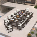 PURPLE LEAF Caesar Outdoor Dining Set Aluminum Luxury Patio Furniture Table and Chairs Set with Olifen Removable Thick Cushion and Pillow Patio Dining Sets for Garden Deck