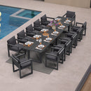 PURPLE LEAF Caesar Outdoor Dining Set Aluminum Luxury Patio Furniture Table and Chairs Set with Olifen Removable Thick Cushion and Pillow Patio Dining Sets for Garden Deck