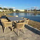 PURPLE LEAF 7/9/11 Pieces Outdoor Dining Set Aluminum Table & Wicker Rattan Chairs Modern Patio Furniture Set for Deck