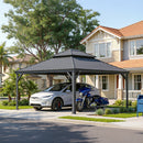 PURPLE LEAF Outdoor Metal Carport with Grey Steel Roof and Aluminum Frame Protective Shelter