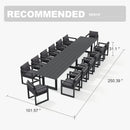 PURPLE LEAF Caesar Outdoor Dining Set Aluminum Luxury Patio Furniture Table and Chairs Set with Olifen Removable Thick Cushion and Pillow Patio Dining Sets for Garden Deck