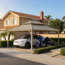 PURPLE LEAF Outdoor Carport Gazebo Champagne Steel Roof Aluminum Frame Shelter for Parking