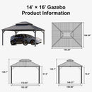 PURPLE LEAF Light Grey Metal Carport with Galvanized Steel Roof Heavy Duty Permanent Outdoor Car Shelter