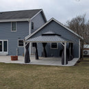 PURPLE LEAF White Gazebo for Modern Patio Double Galvanized Steel Roof Awning and Upgrade Curtain with Lights-milky