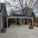 PURPLE LEAF White Gazebo for Modern Patio Double Galvanized Steel Roof Awning and Upgrade Curtain with Lights-clear