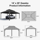 PURPLE LEAF Outdoor Metal Carport with Grey Steel Roof and Aluminum Frame Protective Shelter