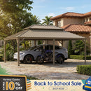 PURPLE LEAF Outdoor Carport Gazebo Champagne Steel Roof Aluminum Frame Shelter for Parking