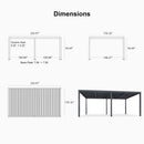 PURPLE LEAF Athena Louvered Pergola Grey Outdoor Aluminum Pergola with Strip Lights Adjustable Gazebo for Patio Deck Garden