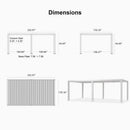 PURPLE LEAF Athena Louvered Pergola White Outdoor Aluminum Pergola with Strip Lights Adjustable Gazebo for Patio Deck Garden