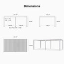 PURPLE LEAF Athena Louvered Pergola Modern White Pergola with Adjustable Roof for Deck Backyard Garden